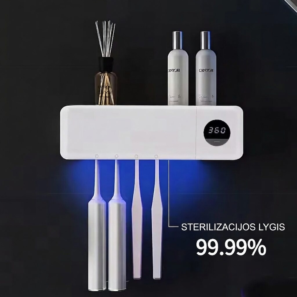 išmanusis uv sterilizatorius: įkraunamas laikiklis su džiovinimo funkcija ir led ekranu. išmanusis uv sterilizatorius: įkraunamas laikiklis su džiovinimo funkcija ir led ekranu.