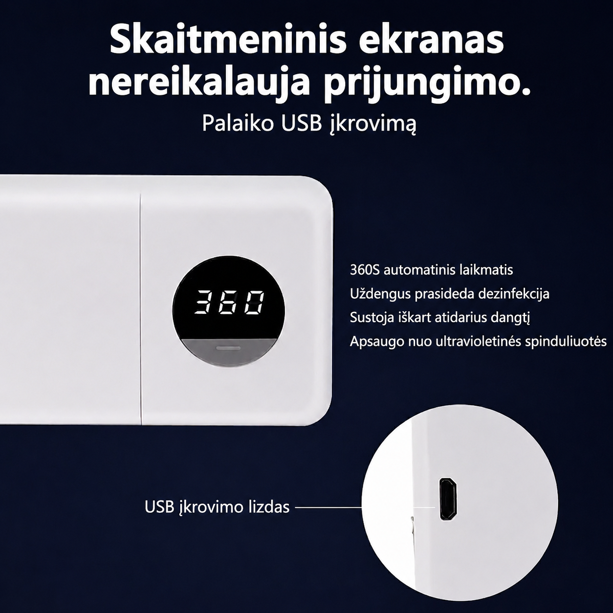 išmanusis uv sterilizatorius: įkraunamas laikiklis su džiovinimo funkcija ir led ekranu. išmanusis uv sterilizatorius: įkraunamas laikiklis su džiovinimo funkcija ir led ekranu.