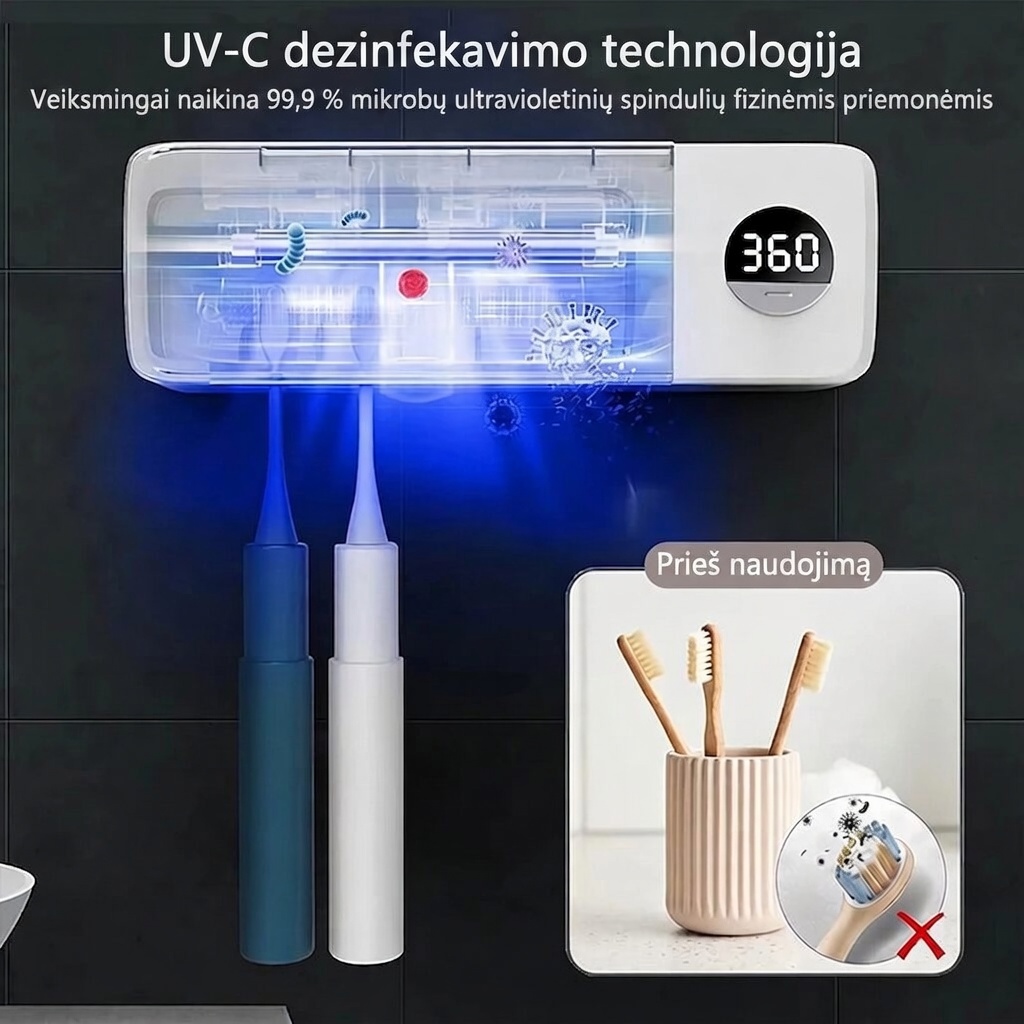 išmanusis uv sterilizatorius: įkraunamas laikiklis su džiovinimo funkcija ir led ekranu. išmanusis uv sterilizatorius: įkraunamas laikiklis su džiovinimo funkcija ir led ekranu.